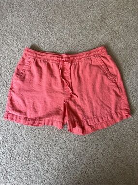 Coral Cotten Linen Shorts